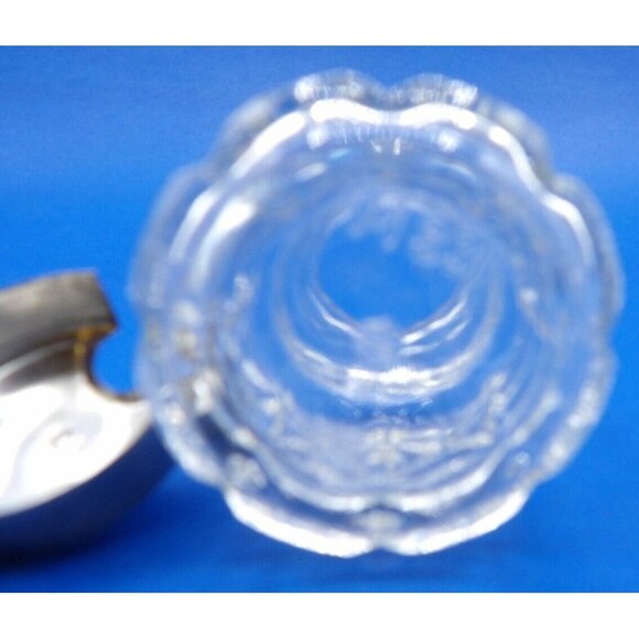 Condiment Jar- Clear Glass- Star Pattern with Spoon Slot - Picture 4 of 4